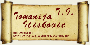 Tomanija Ilišković vizit kartica